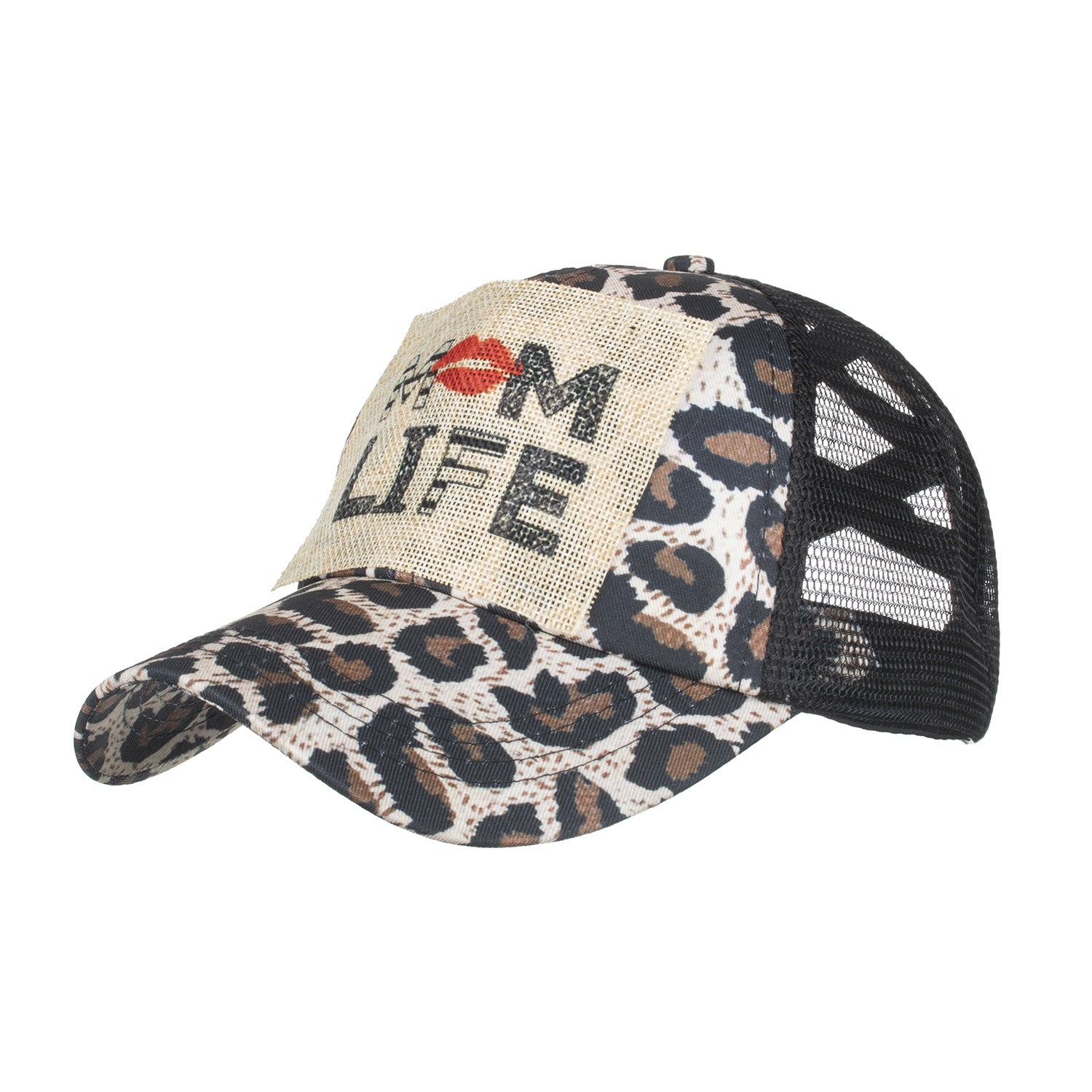 Wholesale Patch Cross Elastic Mesh Ponytail Baseball Cap